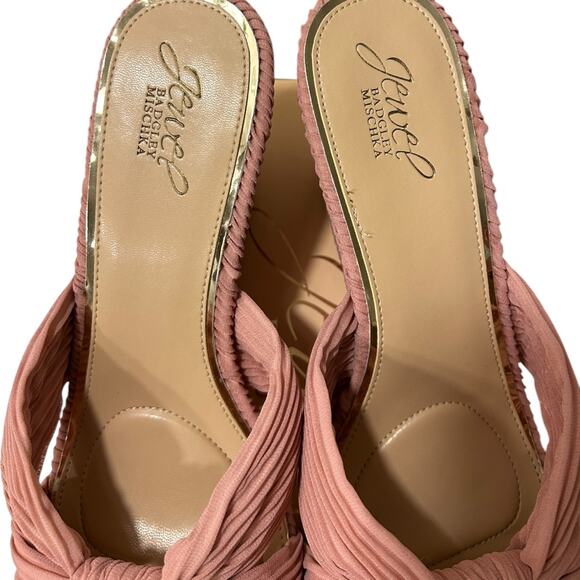 Jewel Badgley Mischka Hype Wedge Slide Sandal Women's 10 JW5032 English Rose NEW - Picture 5 of 7